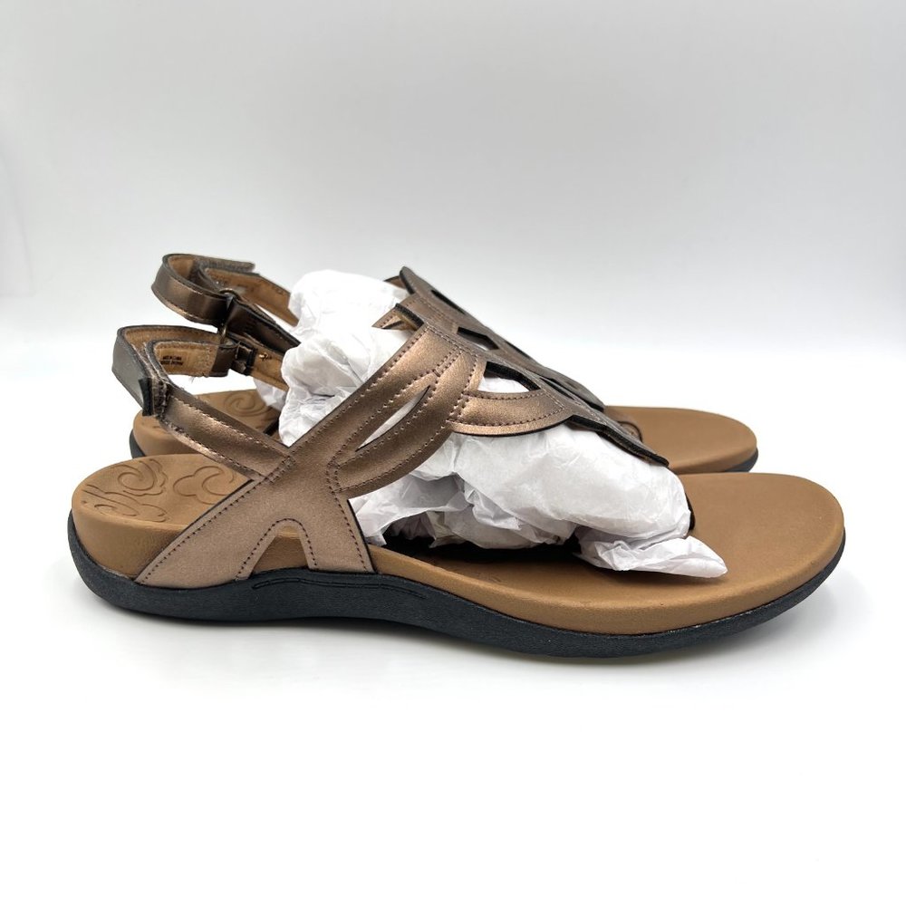 Rockport Womens Size 10 10M Bronze Brown Metallic Cut Out Summer Sandals‎ Shoes